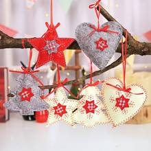 3pcs/set Felt Heart Little Tree Star Ornaments Decorations for Home New Year 2021 Christmas Tree Decore Christmas Gifts Natal 2024 - buy cheap