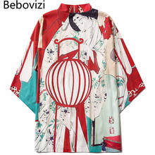 Bebovizi-Kimono japonés tradicional para mujer, cárdigan de verano con estampado de Geisha, ropa, chaqueta, camisa asiática Yukata Haori Vintage 2024 - compra barato