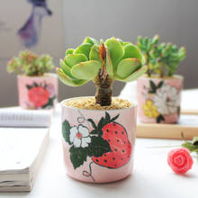 Set of 4 Hand-painting Flower Pots Floral Design Ceramic Planter Succulent Plant Pots Mini Bonsai Home Garden Desktop Decoration 2024 - buy cheap