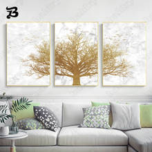 Modern Light Luxury Canvas Painting Wall Art White Golden Trees Posters and Prints Wall Pictures for Living Room Decor No Frame 2024 - buy cheap