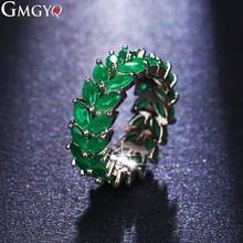 Joyería de diseño de lujo para mujer, accesorios de moda, anillo de circonita de cristal verde, anillos de flores para mujer, joyería 2024 - compra barato
