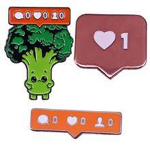 Instagram notification Enamel Pin 1 like Brooch Message board Badge brocoli Jewelry 2024 - buy cheap