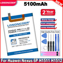 LOSONCOER 5100mAh HB416683ECW Battery For Huawei Google Ascend Nexus 6P H1511 H1512 2024 - buy cheap