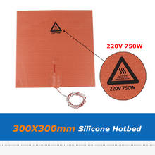 Lámina térmica de impresión de silicona con Cable para impresora 3D, 300x300mm, 220V, 750W, para CR-10, 1 unidad 2024 - compra barato
