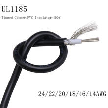 Cable de señal de alambre blindado UL1185, 2/5/10M, 24, 22, 20, 18, 16, 14AWG, PVC, aislado, núcleo único, OFC, Cable electrónico de Vedio de cobre 2024 - compra barato
