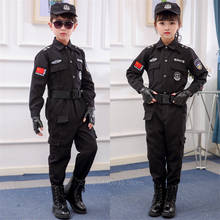 New Children Traffic Special Police Halloween Carnival Party Performance Policemen Uniform Kids Army Boys Cosplay Costumes 2022 2024 - buy cheap