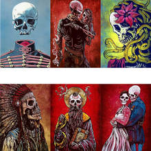 tapb Horror Skeleton DIY Painting By Numbers Adults For Drawing On Canvas Oil Pictures By Numbers Wall Art Number Decor 2024 - buy cheap