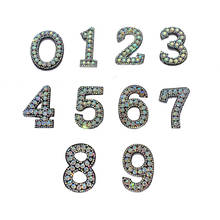 0-9 Number Patches Rhinestones Beaded Patch Appliques Iron on Clothes Stickers Garment Apparel Hat Accessories 2024 - buy cheap