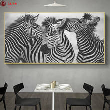 5 d diamond mosaic Modern animal art, black and white zebra  For Living Room Home Decor diamond Painting embroidery mosaic 2024 - buy cheap