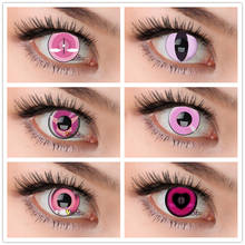HOTSALE dulce de lentes de contacto de Color fresco contactos ojo asustar Manson de Color rosa Cosplay de lente de contacto (2 unids/par) 2024 - compra barato