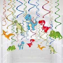 30pcs/set PVC Foil Swirls Prehistoric Jurassic Dinosaur Ceiling Hanging Dino Garlands for kids birthday Decoration Supplies 2024 - buy cheap