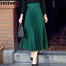 Autumn Women Skirt Vintage Long Skirt Saias High Waist Women Maxi Skirt Saia Longa Falda Pleated Skirt Jupe Plus Size 4XL 2024 - buy cheap