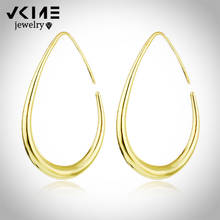 VKME Vintage Big gold color Oval Earrings For Women Earrings Metal copper brinco Jewelry Party New Gifts 2024 - buy cheap