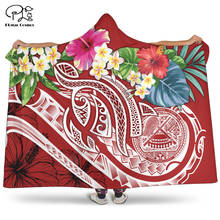 Polynesian American Blanket - Summer Plumeria Blanket Hooded Blanket 3D full print Wearable Blanket Adult men women Blanket 2024 - buy cheap