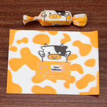 500 шт./лот оранжевая матовая молочная корова Fleck день рождения небольшая подарочная упаковочная бумага милый ангел медведь лицо нуга упаковочная бумага 2024 - купить недорого