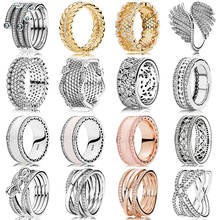 Женское кольцо из серебра 925 пробы с эмалью и прозрачным сердцем 2024 - купить недорого