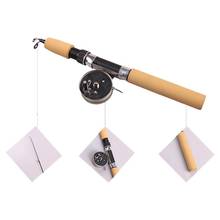 Mini Winter Metal Fishing Reels Flexible Elastic Carbon Bait Casting Rod Anti Slip Wood Color Handle Fishing Tools* 2024 - buy cheap