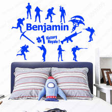 New Design battle Royale Gaming Stickers Custom Name Wall Sticker For Gamer Room Vinyl Wall Decals Bedroom stickers muraux LW656 2024 - buy cheap