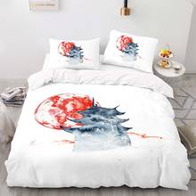 Pintura a tinta chinesa padrão jogo de cama, reino unido 220 × 260 capa de edredão com fronha, capa de edredão, padrão da lua rei cobertura 2024 - compre barato