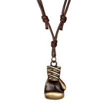 New Men's Punk Boxing Gloves Leather Necklace Length Can Be adjusted Freely Pendant Necklace Men Necklace Wholesale Colar XL-214 2024 - buy cheap