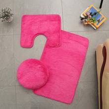 3pcs/set Anti-slip Bath Toilet Mats Set Coral Fleece Absorbent WC Bathroom Carpet Pedestal Rug Lid Cover Tapete Banheiro 2024 - buy cheap