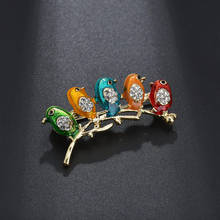 Rhinestone Enamel Oriole Bird Pins&Brooches for Women's Men's Clothes Scarf buckle collar jewelry pins Bird Brooches BH200016 2024 - buy cheap