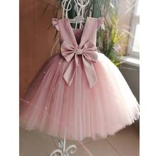 2022 White tulle Flower Girl Princess Dresses For Weddings Party Beading Backless Children Birthday Evening Ball Gown 8 to12 Yrs 2024 - buy cheap