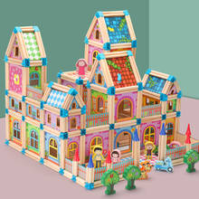 Casa de muñecas en miniatura para niños, 128 piezas/268 piezas, casa de muñecas DIY, casa de muñecas de madera, juguetes de bloques de construcción, regalos para niños, tiempo de vacaciones 2024 - compra barato