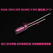 Bata roja púrpura de 50V, 3,3 UF/50V, ELNA RFS SILMIC II 50V3.3UF 5X11MM m3.3 UF 50v, 10 piezas/20 piezas, gran oferta, SILMIC2 3,3 uf/50V 2024 - compra barato