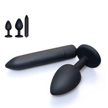 Plugue anal de silicone para massagem, plugue anal de joias de cristal, massageador, vibrador de 10 velocidades de vibração, brinquedo sexual gay, produtos para sexo 2024 - compre barato