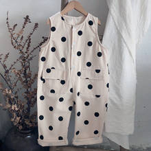 Summer Children's Jumpsuit Fashion Baby Clothes Girl Casual Overalls 2021 New Polka Dot Loose Sleeveless Jumpsuit 2024 - buy cheap