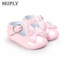 Newborn Baby Girls Shoes PU leather Buckle First Walkers Big Bow Summer Princess Shoes Party Wedding Baby Girl Shoes 2024 - купить недорого