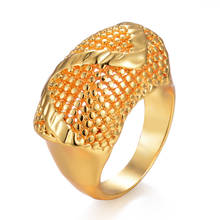 Wando Gold Color Wave pattern Rings Women Wedding Jewelry Adjustable size Finger Ring India/Ethiopian/African/Nigerian/Kenya 2024 - buy cheap