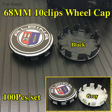 100pcs/set Auto Wheels HubCaps Centre 68mm 10Clips ABS Logo Emblem Label Car Wheel Center Hub caps Rims Caps Auto Styling 2024 - compre barato