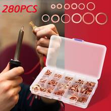 Solid Copper Washer Flat Ring Gasket Sump Plug Oil Seal Fittings Plastic Washers Set Gasket Ring Kit 280/150pcs 2024 - buy cheap