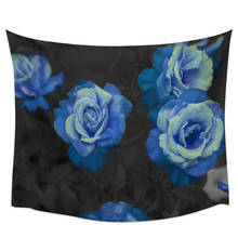 Elegant Blue Rose Wall Tapestry Home Decoration Wall Hanging for Bedroom Living Room 2024 - buy cheap