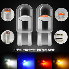 Luz de led t10 para carro, lâmpada para estacionamento de calço, lateral, 100 peças, w5w, led 192, 168, 2825 cob 2024 - compre barato