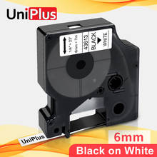 UniPlus-fabricante de etiquetas D1 43613 para impresora Dymo D1, cinta de etiquetas negra y blanca de 6mm, cinta adhesiva de letras para LabelManager PnP 2024 - compra barato