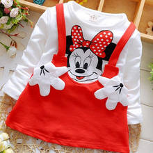 New Summer Cotton Baby Girls Cartoon Long Sleeves Dress Children's Clothing Kids Princess Dresses Casual Clothes 0-2Years 2024 - buy cheap