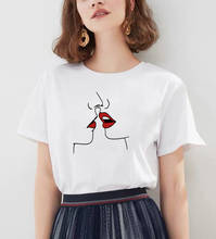 Camiseta con estampado gráfico para mujer, ropa blanca informal, divertida, Hipster, Blanca 2024 - compra barato
