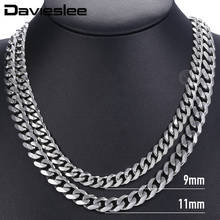 Davieslee Mens Necklace Stainless Steel 9 11mm Gold Black Silver Color 18-36 inch Necklace for Men Link Chain Gifts LKN215 2024 - buy cheap