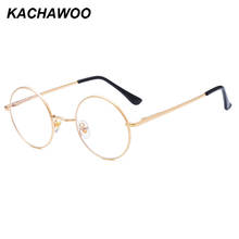 Kachawoo-gafas ópticas redondas con marco de metal dorado, lentes de luz azul para ordenador, retro, unisex, regalos de Año Nuevo 2024 - compra barato