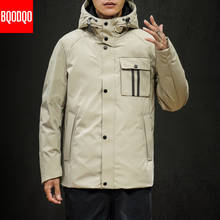 Casaco masculino de pato branco e capuz, jaqueta de inverno militar, grande, 205g-300g, exército grosso, neve, quente, para homens 2024 - compre barato