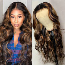 Malaysian Bronde Hair 13x4 Lace Frontal Wig Pre Plucked Ombre Highlight Human Hair Wigs Body Wave 4x4 Lace Closure Wig for Women 2024 - buy cheap