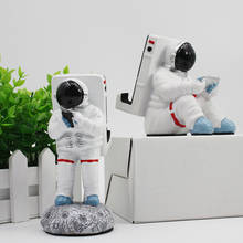[Craft] Creative Space Man Astronaut Sculpture Rocket Plane Cosmonaut Phone holder figure model ornament Statue Home Decorations 2024 - buy cheap
