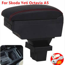 For Skoda Yeti Octavia A5 MK2 2005-2012 Armrest box Dual Layer PU Leather Center Console Storage Box USB 2024 - buy cheap