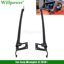 Para jeep wrangler jl 2018 + um pilar superior & inferior canto suportes de montagem se encaixa 52 "em linha reta led barra de luz pára-brisa suportes 2024 - compre barato