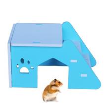 1pc Wooden Hamster Hideout Double Layer Cute Small Pet House Hamster Climbing Toy Pet Cage Hamster For Guinea Pig Small Pet 2024 - buy cheap