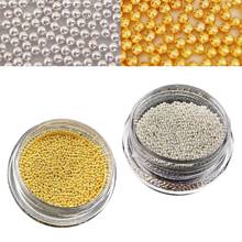 0.8mm 3d Metal Micro Beads for Nail Rose Gold Silver Nail Beads Decorations Studs Steel Nails Art Caviar Beads 2024 - buy cheap