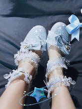 Lolita sapatos japoneses laço salto japonês festa de chá anime cosplay sapatos lolita com cabeça redonda 4cm sapatos de salto baixo renda kawaii 2024 - compre barato